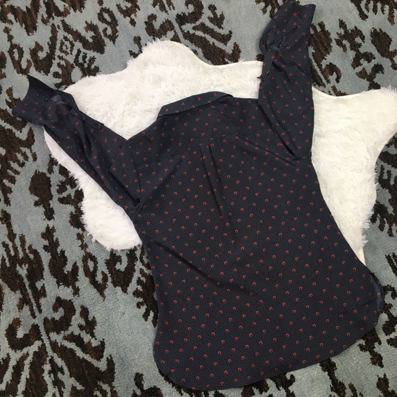 Ann Taylor Navy Horseshoe Print Tunic Small - Picture 6 of 7